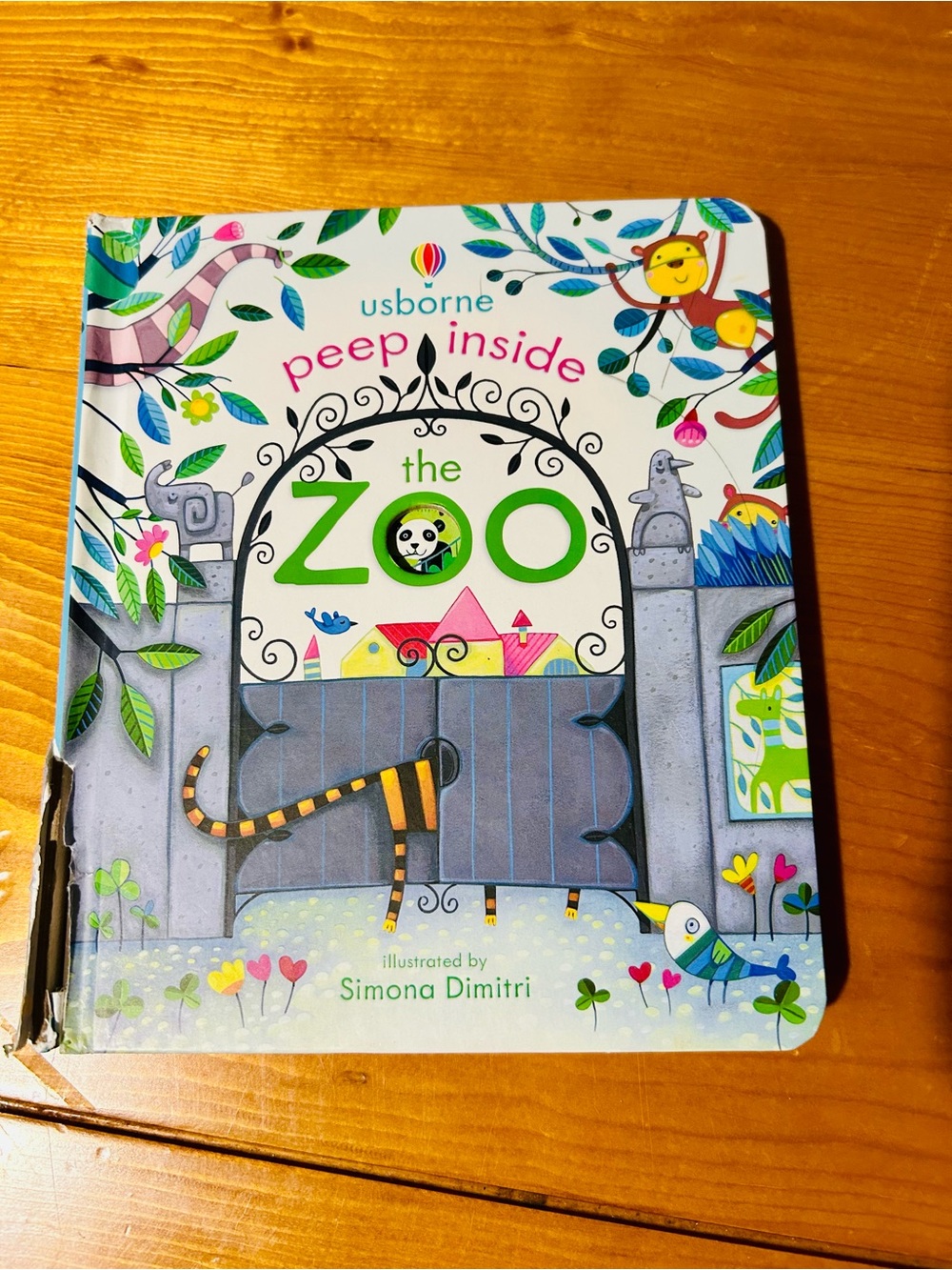 (3/$10) Usborne "Peep Inside the Zoo" Colorful Children's Board Book